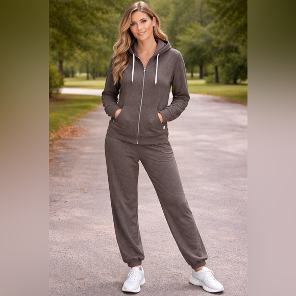 Vuori Pants - Vuori dream knit performance hoodie and modern pants set in chia heather jacket